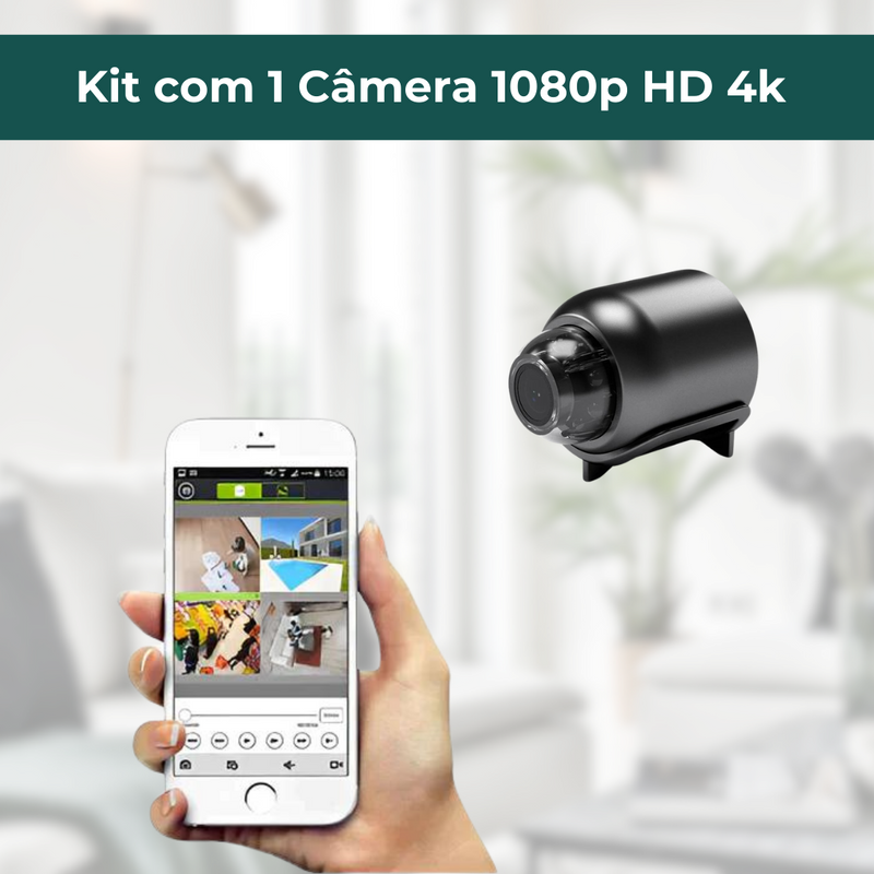 Mini Câmera WiFi 1080P HD 4k com Visão Noturna