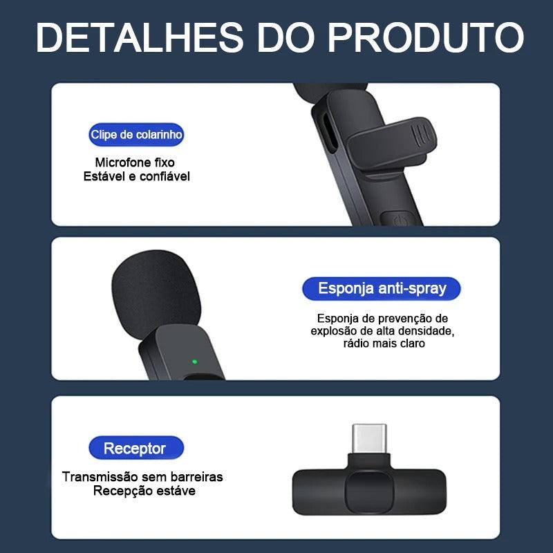 Microfone Lapela FreeSound  - Prático